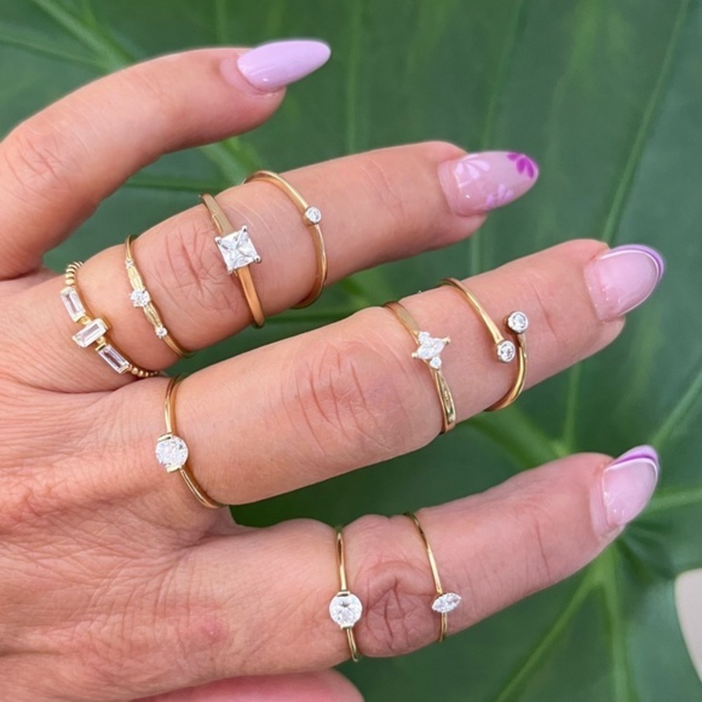 14K Gold Promise Ring CZ stones one pc only choose what you like & message me